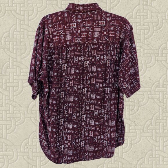 Roundtree & Yorke Men's Short Sleeve Button Up Aloha Shirt - L - Picture 2 of 5